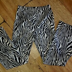 Black & White Zebra Print Stretch Pants